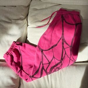 named collective: spider web pink & black joggers